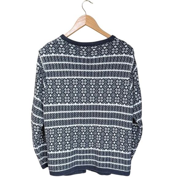 Woolrich Cotton/Ramie Blend Nordic Pewter Clasp Cardigan Sweater Sz L - Picture 4 of 8